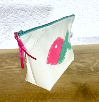 Segeltuchtäschchen mit Fisch pink/grüntürkis